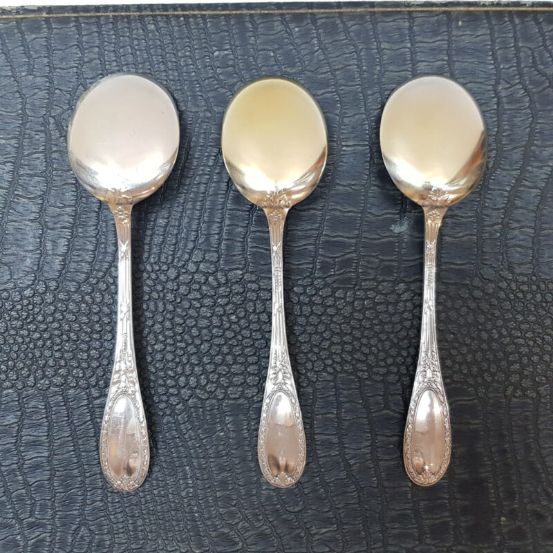 BRAHMFELD & GUTRUF 13 PIECE SOLID SILVER SPOON SET - GERMANY #53346