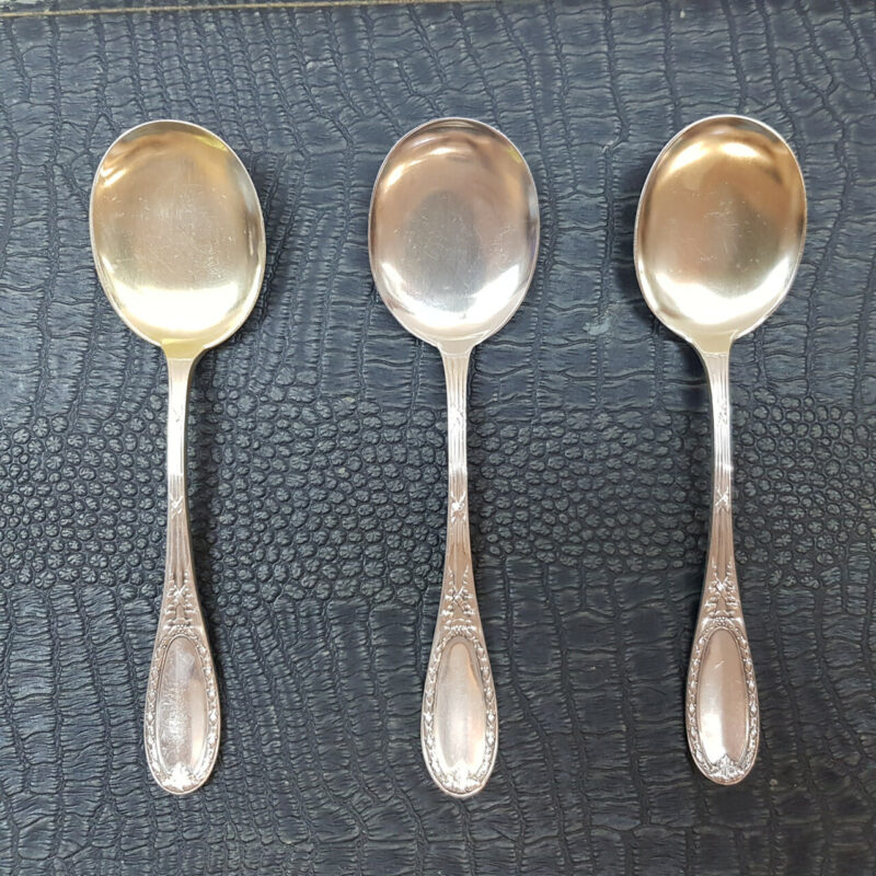 BRAHMFELD & GUTRUF 13 PIECE SOLID SILVER SPOON SET - GERMANY #53346