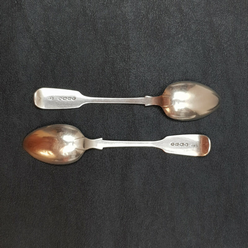 HENRY HOLLAND TEA SPOON SET ANTIQUE STERLING SILVER (LONDON 1874) SET OF 6 FLORAL ENGRAVING 123GR #53351