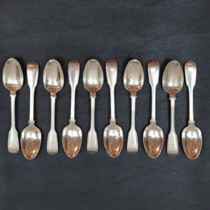 ELIZABETH EATON SPOON SET ANTIQUE STERLING SILVER LONDON C.1853 25 PIECE SET #53349