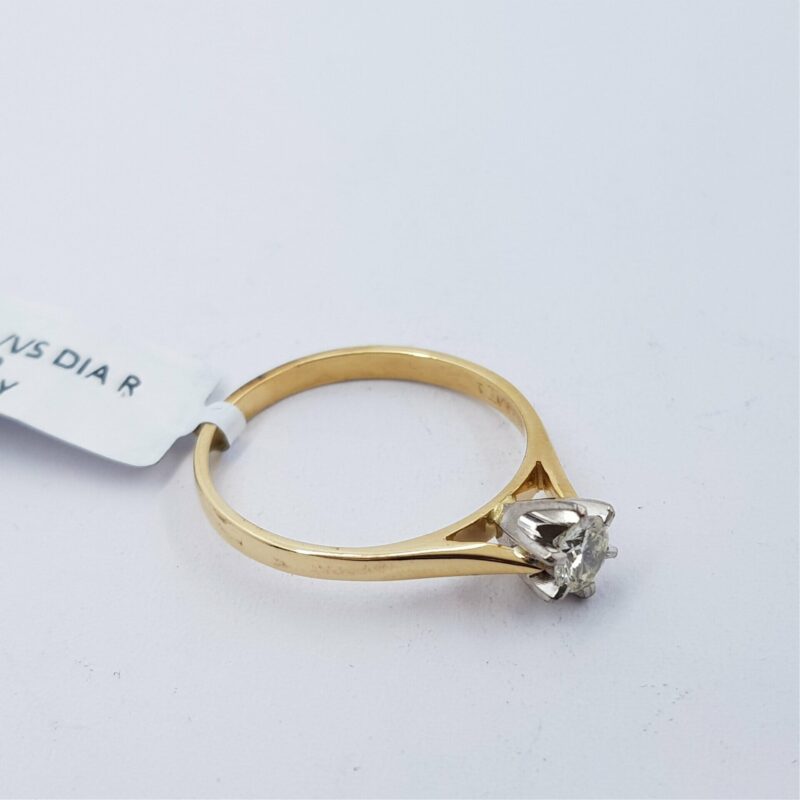 18ct Yellow Gold 0.25ct Diamond Solitaire Ring Val $2800 Size N 1/2 #53678