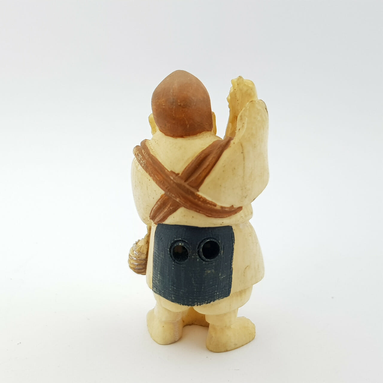 Antique Beautiful Japanese Signed Hand Carved Netsuke Fisherman #47193 ANTIQUE BEAUTIFUL JAPANESE SIGNED HAND CARVED NETSUKE FISHERMAN#47193