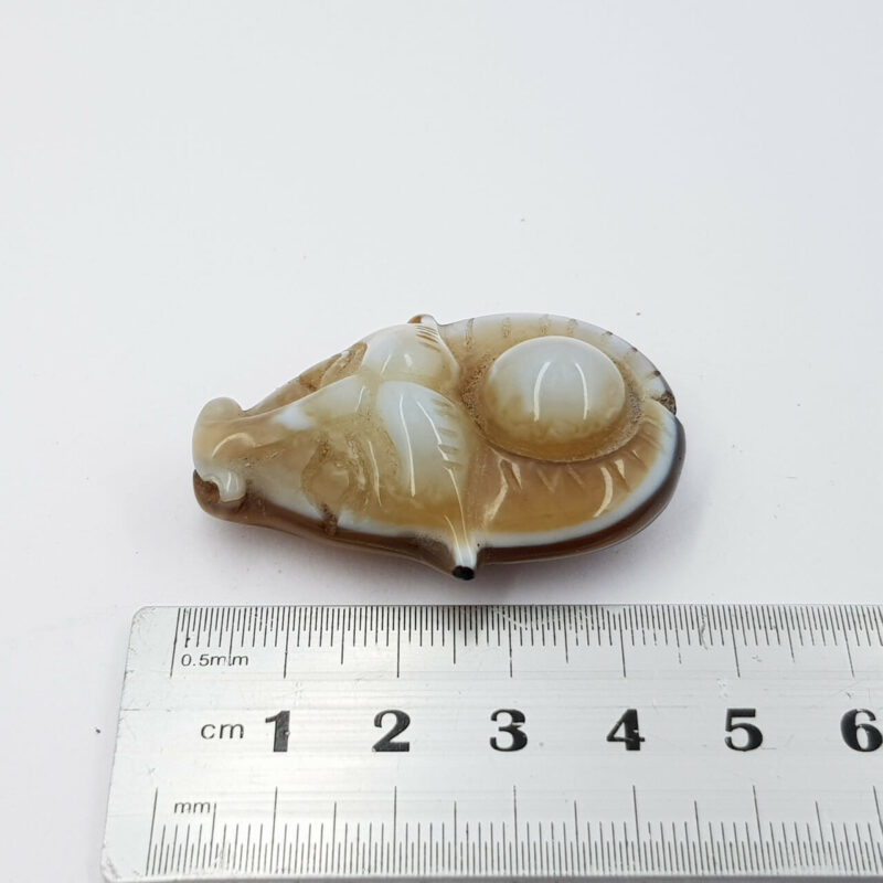 CHINESE AGATE OX AMULET PENDANT #46645