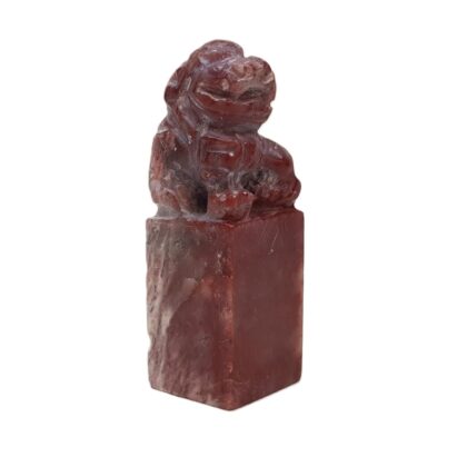 Chinese Carved Stone Seal – Foo Dog Finial – Unmarked Base – 6cm #46872