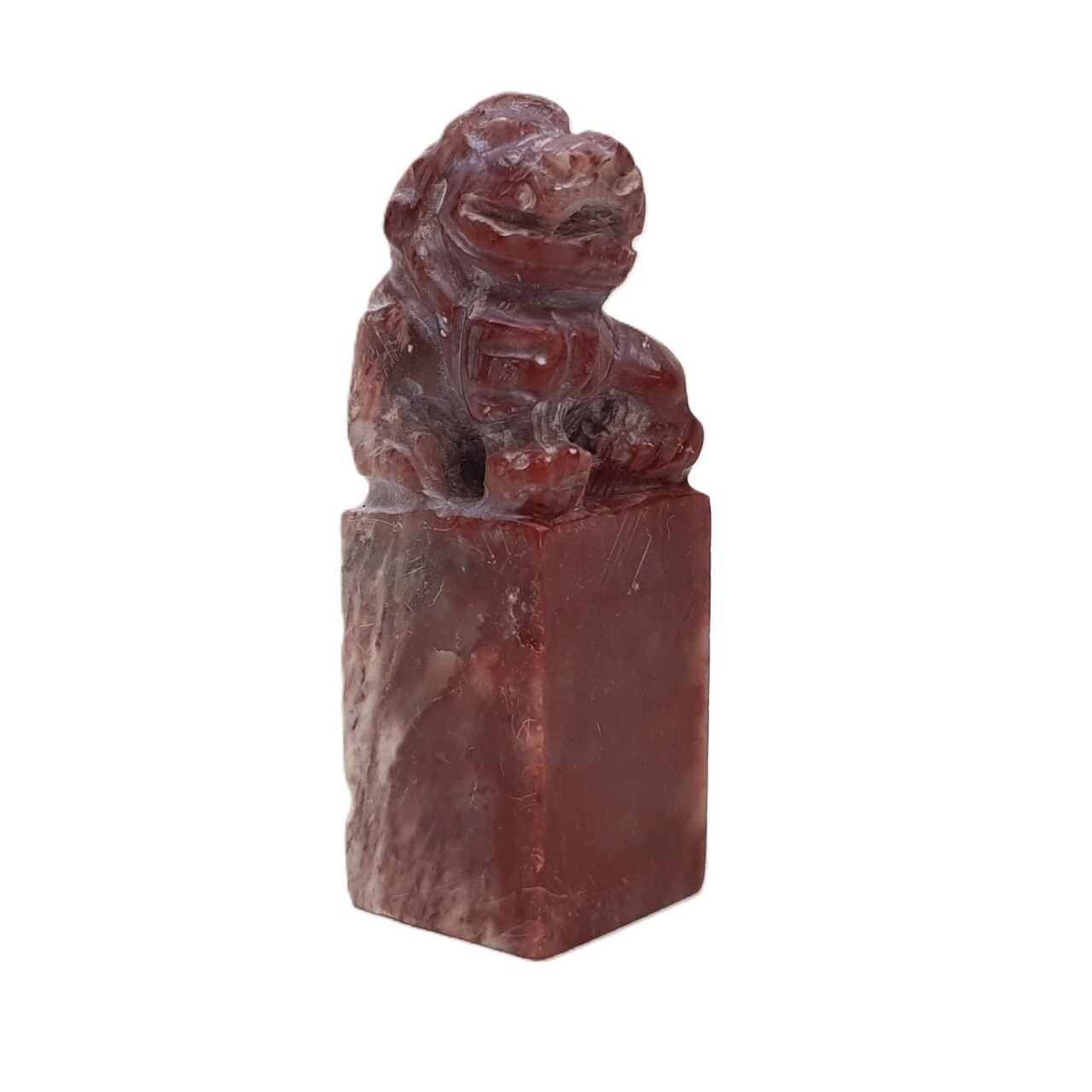 Chinese Carved Stone Seal – Foo Dog Finial – Unmarked Base – 6cm #46872 Chinese Carved Stone Seal – Foo Dog Finial – Unmarked Base – 6cm #46872