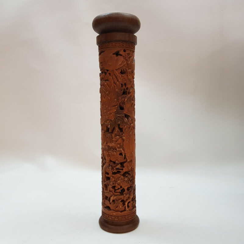 CARVED DECORATIVE INCENSE HOLDER - RED #46165