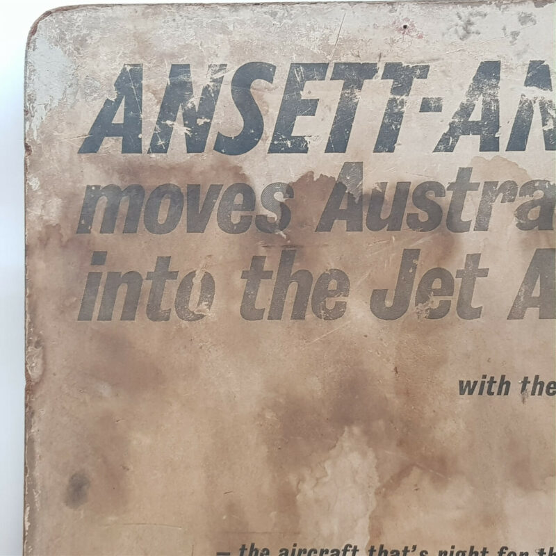 Vintage Retro Ansett-Ana Airline with Boeing 727 Plane Sign #46632