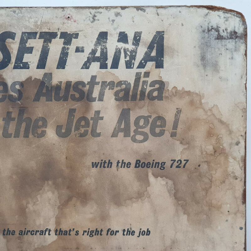 Vintage Retro Ansett-Ana Airline with Boeing 727 Plane Sign #46632