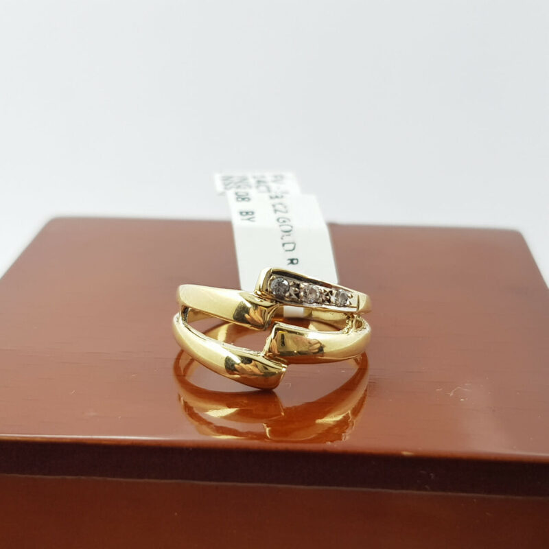 14CT 2.4GR YELLOW GOLD CZ GOLD BAND RING SIZE K 1/2 #52263