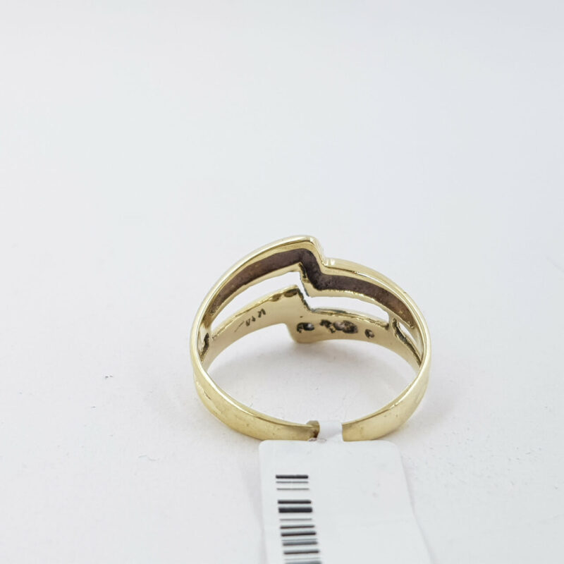 14CT 2.4GR YELLOW GOLD CZ GOLD BAND RING SIZE K 1/2 #52263