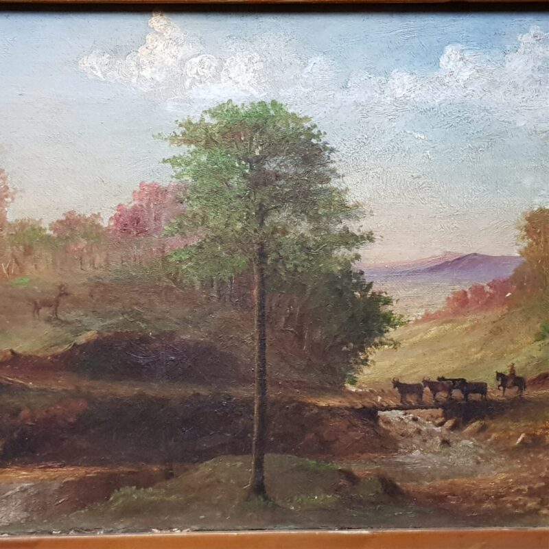 Vintage English School Painting - Landscape & Horseman- Oil on Canvas #47077