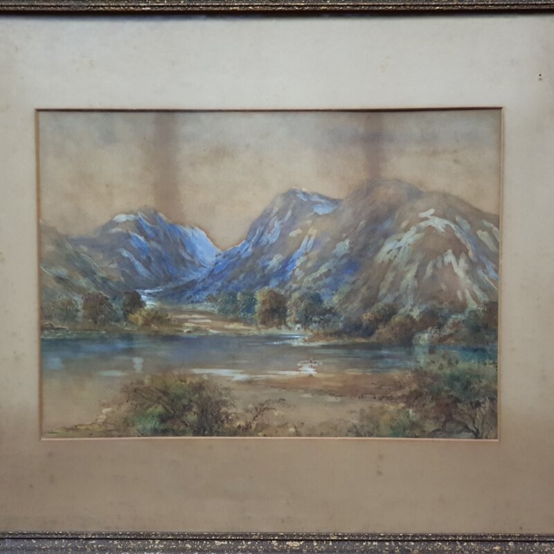 Vintage Watercolour Painting on Paper - Unsigned & Framed #53892