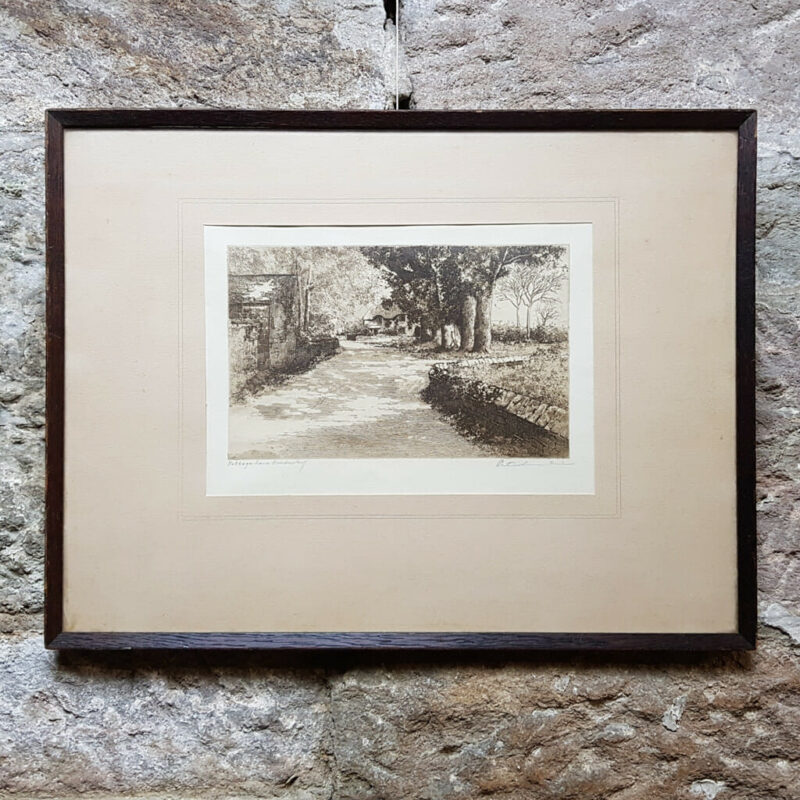 Peter Grahame (1836-1921) Painting - A Village Lane Etching #53859