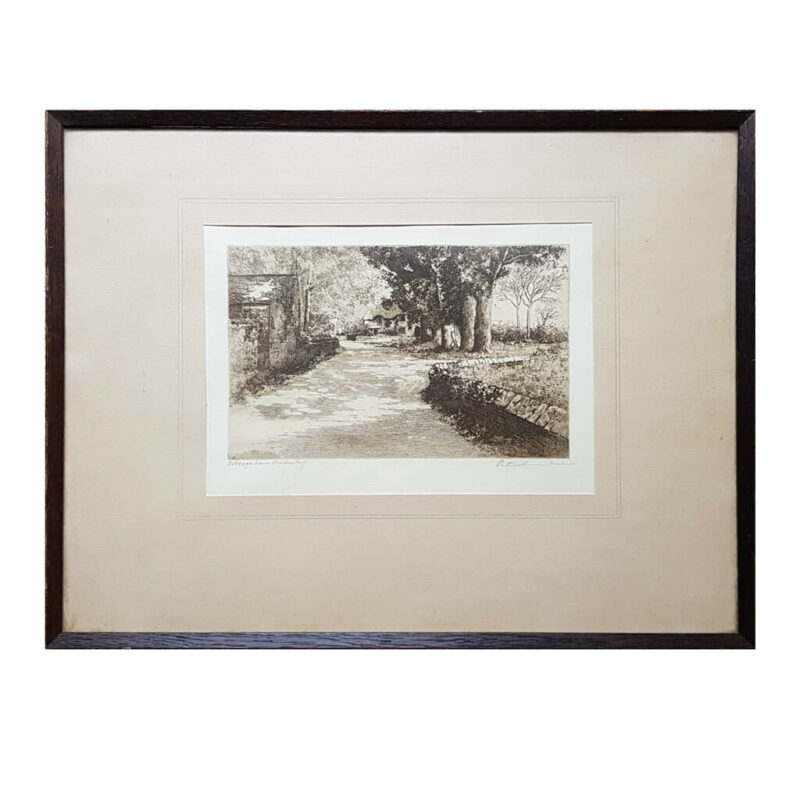 Peter Grahame (1836-1921) Painting - A Village Lane Etching #53859