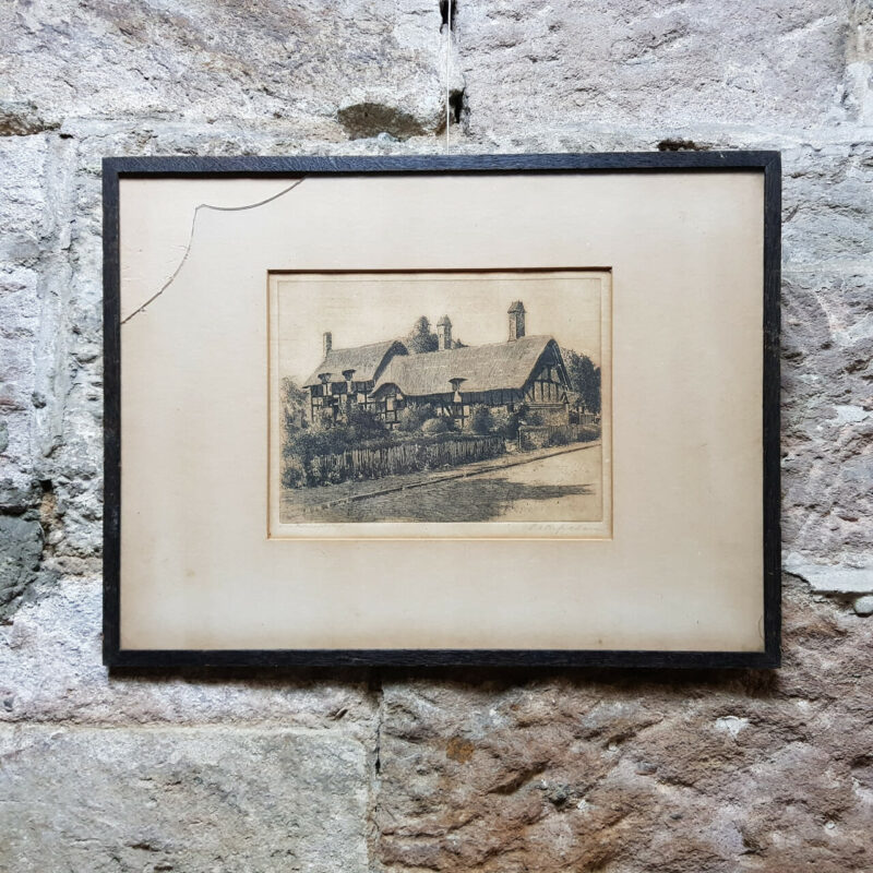 Peter Grahame (1836-1921) Anne Hathaway's Cottage Etching (A/F) #53860