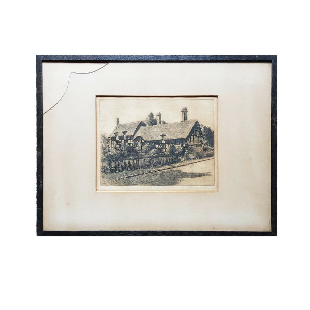 Peter Grahame (1836-1921) Anne Hathaway's Cottage Etching (A/F) #53860