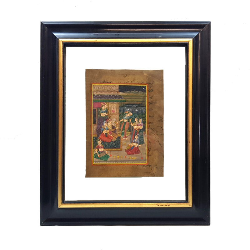 Pair of Framed Persian Miniature Paintings / Scrolls (Early 20th Century) #48381