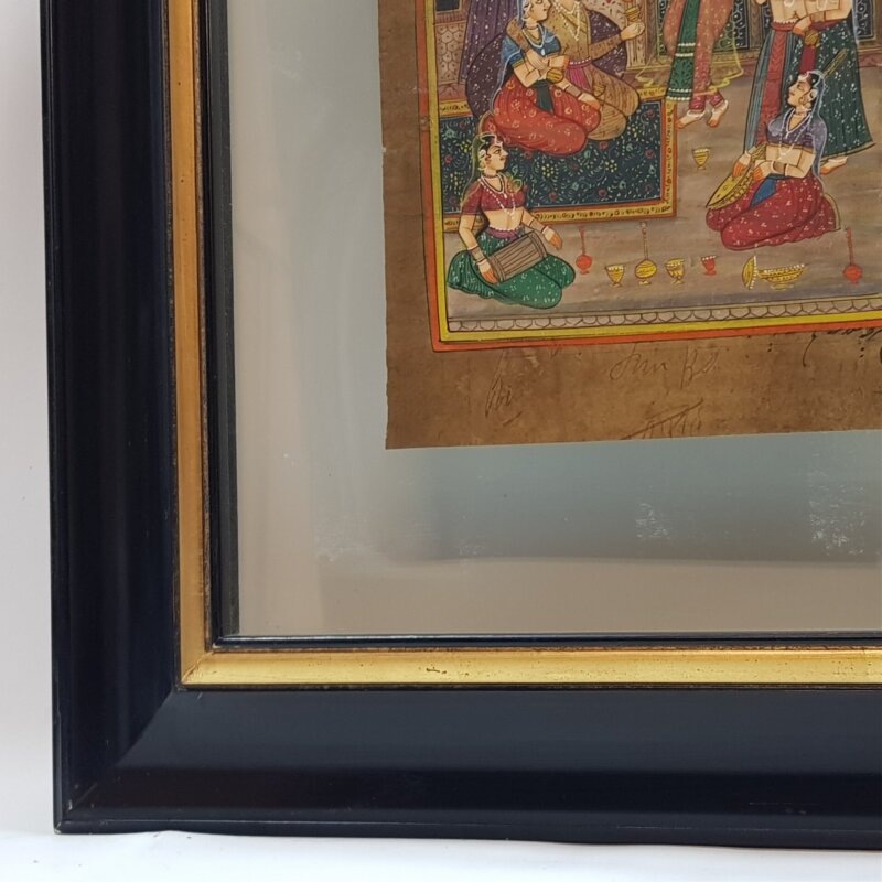 Pair of Framed Persian Miniature Paintings / Scrolls (Early 20th Century) #48381
