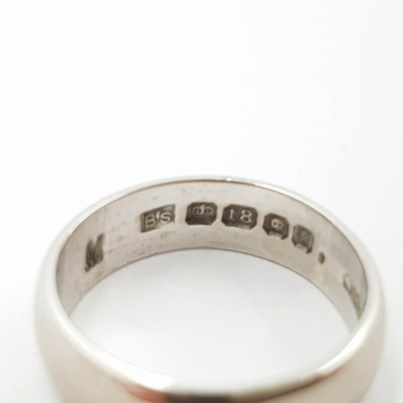 Vintage 18ct White Gold Ring London C.1965 Size L #53831