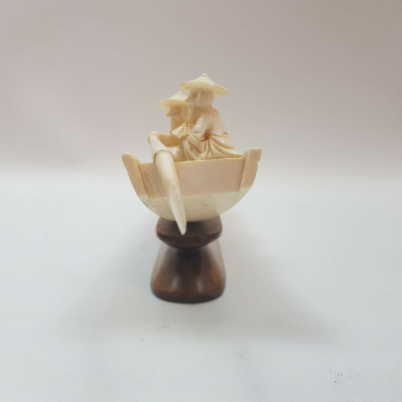 Vintage Carved Chinese Paddle Boat Statue / Figurine (A/F) #53948