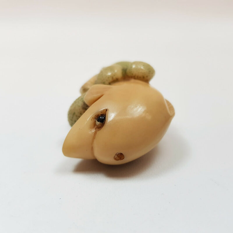 Japanese Carved Tagua Nut Dolphin Figurine - Signed #47191