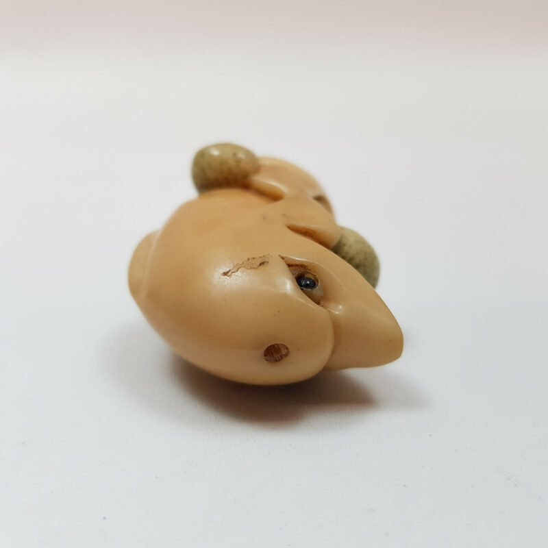 Japanese Carved Tagua Nut Dolphin Figurine - Signed #47191