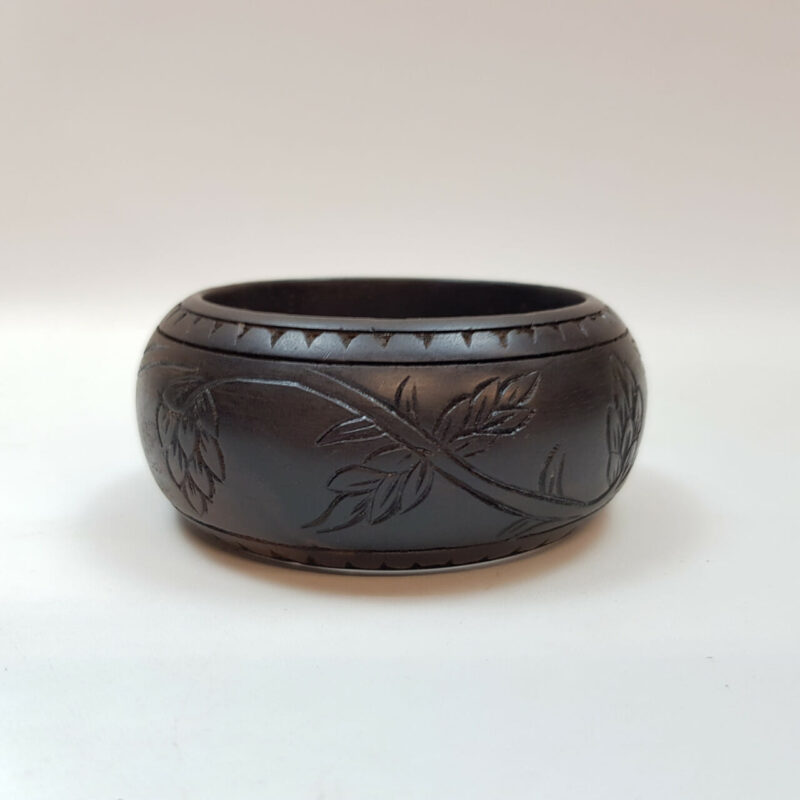 CARVED EBONY WOOD BANGLE #49475