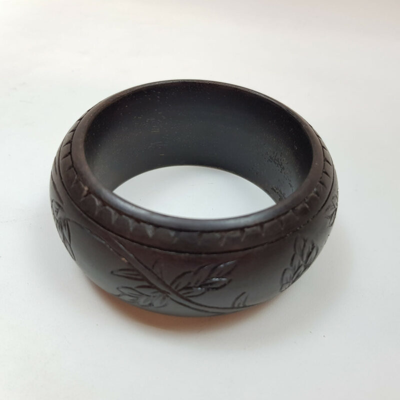 CARVED EBONY WOOD BANGLE #49475