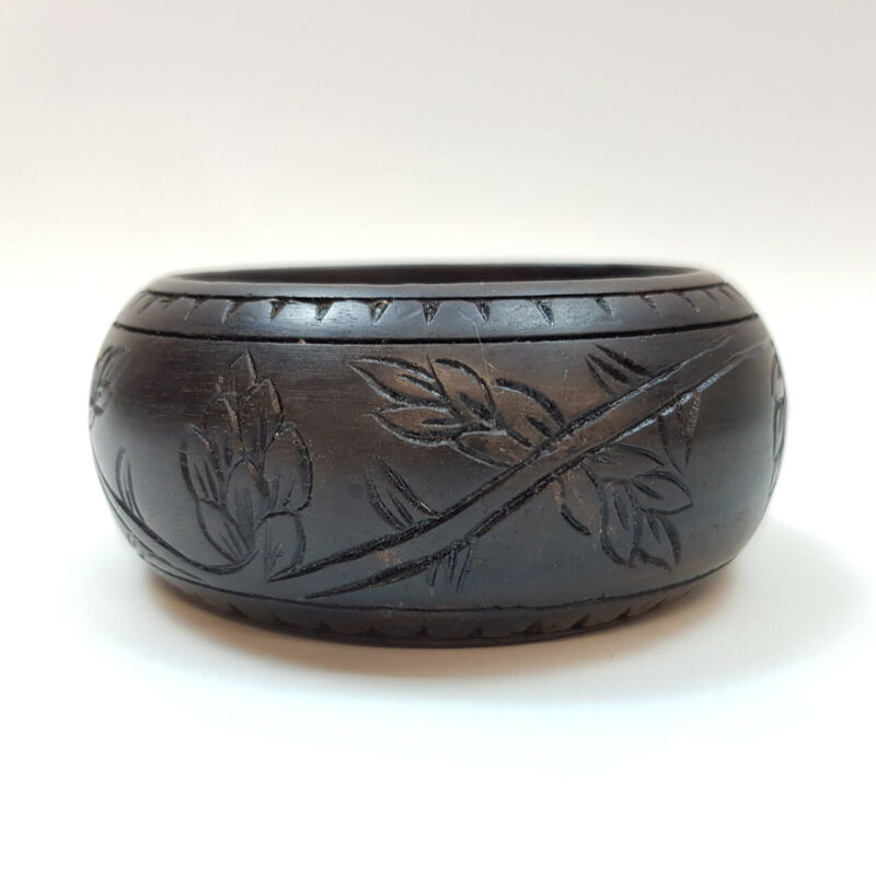 CARVED EBONY WOOD BANGLE #49475