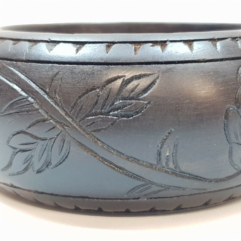 CARVED EBONY WOOD BANGLE #49475