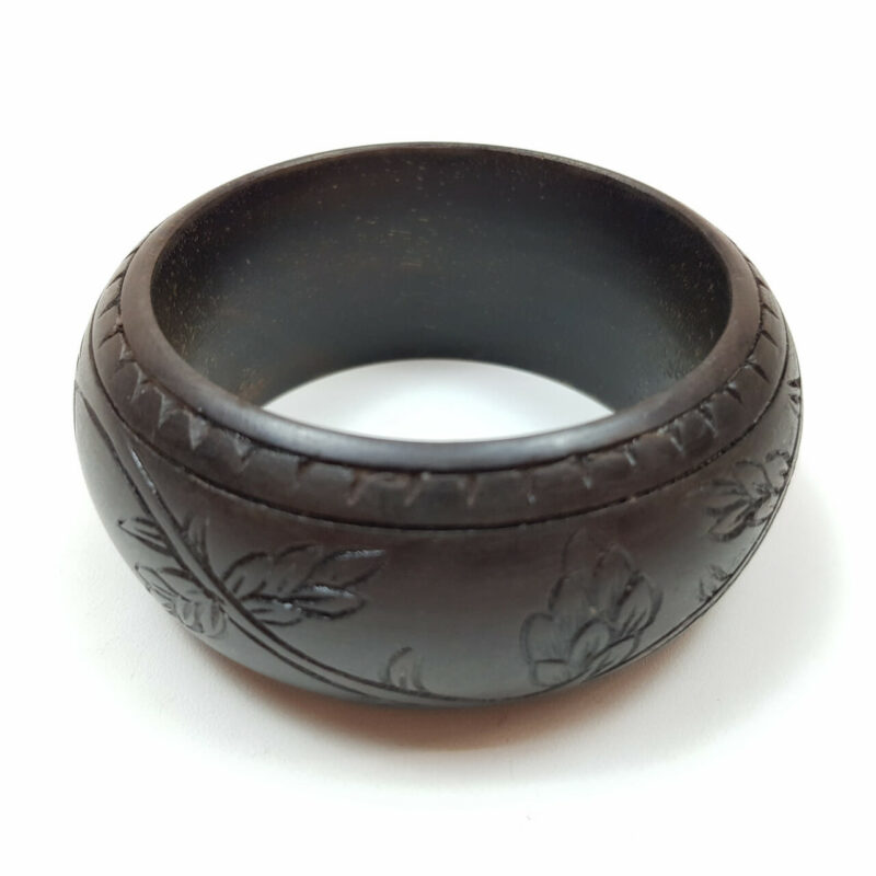 CARVED EBONY WOOD BANGLE #49475