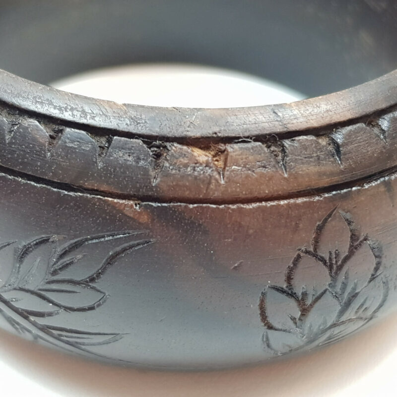 CARVED EBONY WOOD BANGLE #49475