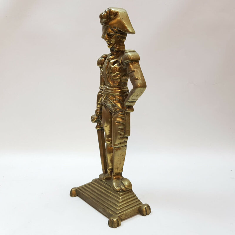 Brass French Soldier and Cannon Figurine / Statues #54062