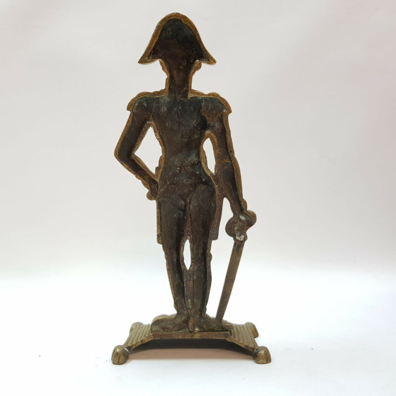 BRASS FRENCH SOLDIER AND CANNON FIGURINE / STATUES #54062