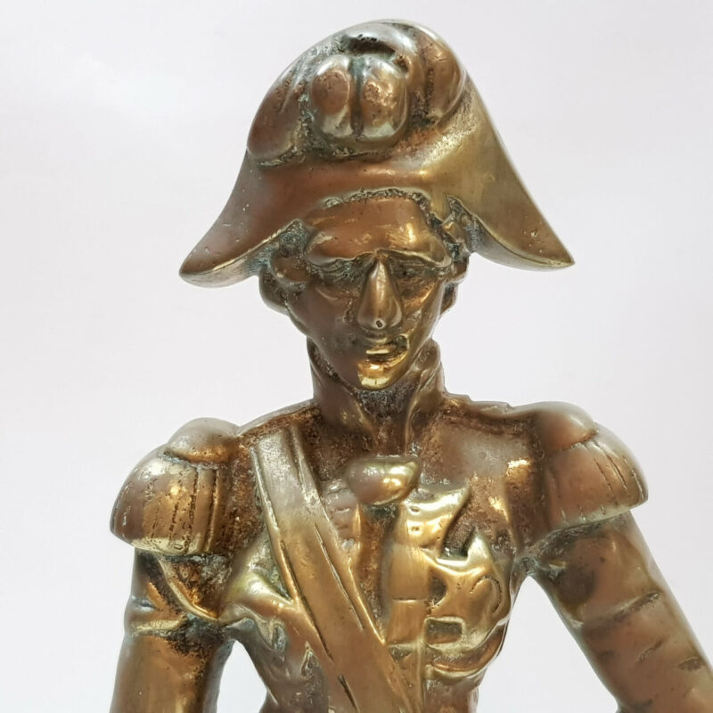 BRASS FRENCH SOLDIER AND CANNON FIGURINE / STATUES #54062