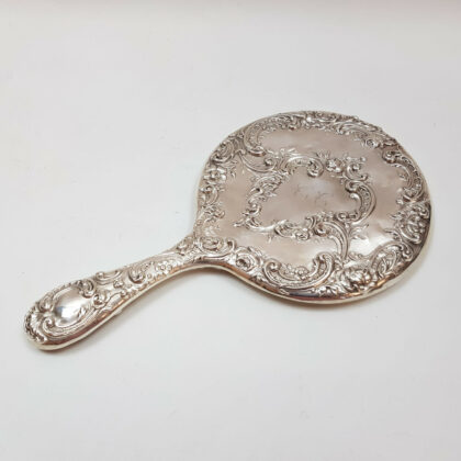 ANTIQUE HARDY BROS. ART NOUVEAU SILVER HAND HELD MIRROR FRAME #53969