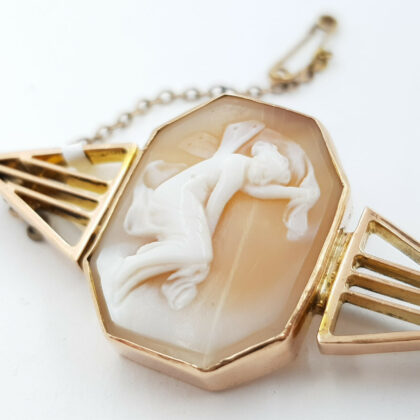 VINTAGE 7CT ROSE GOLD CAMEO BROOCH #54191