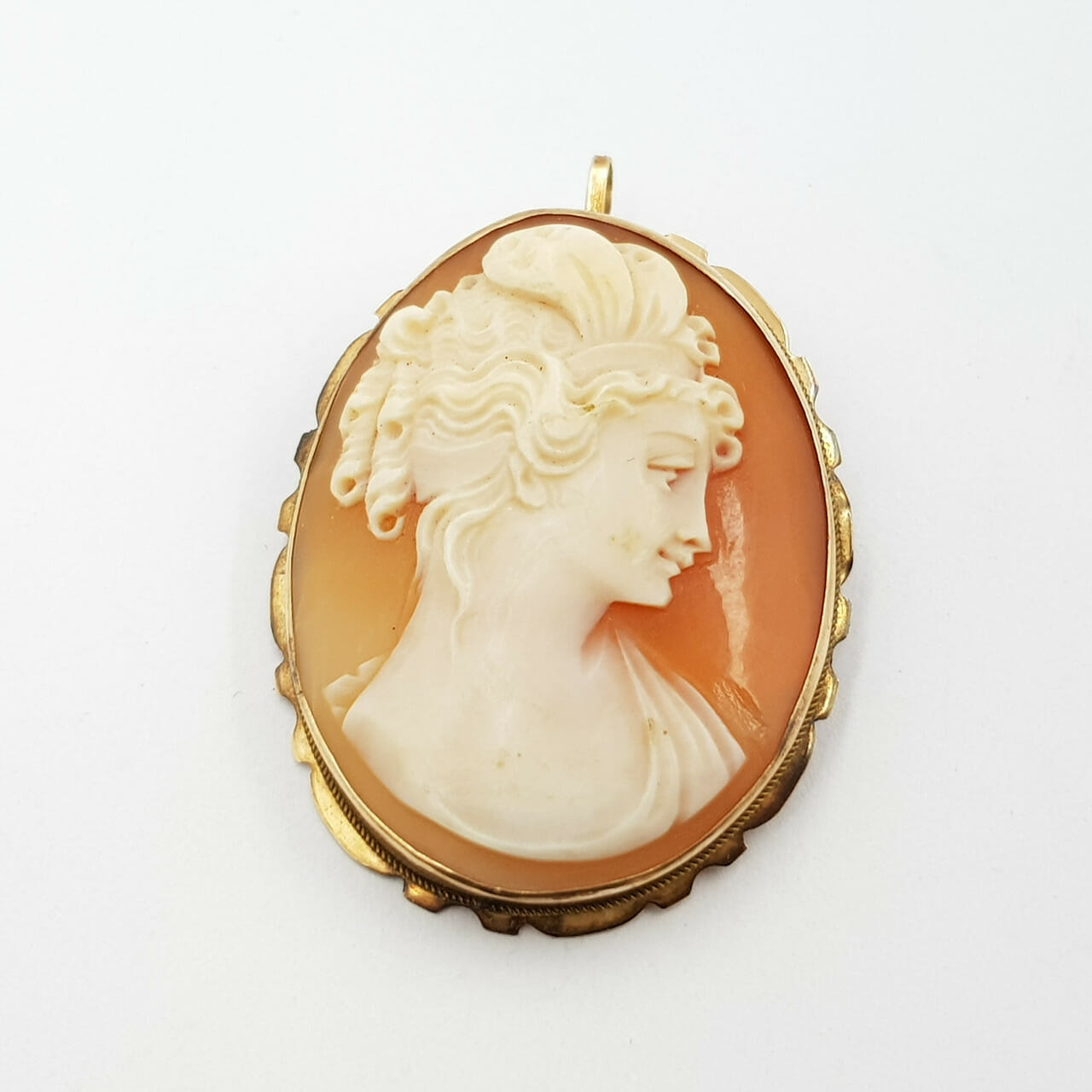 Vintage 7ct Yellow Gold Cameo Brooch / Pendant #42815