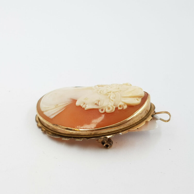 Vintage 7ct Yellow Gold Cameo Brooch / Pendant #42815