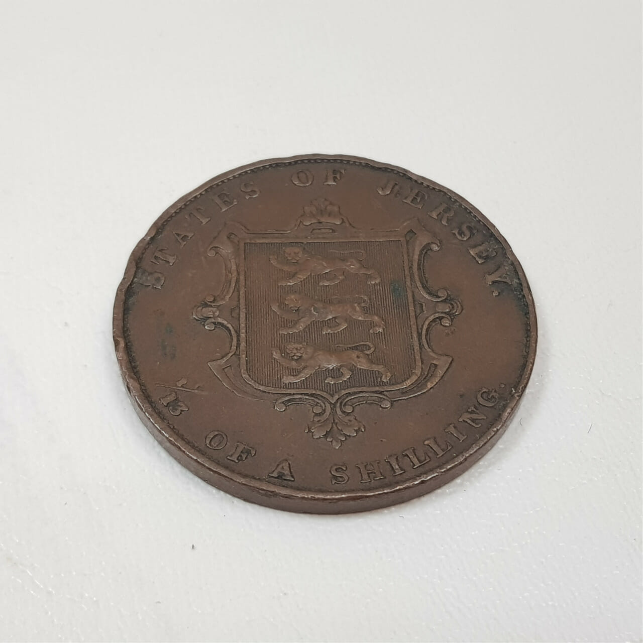 1844 1/13th of A Shilling States of Jersey Victoria Copper Coin #43884-2