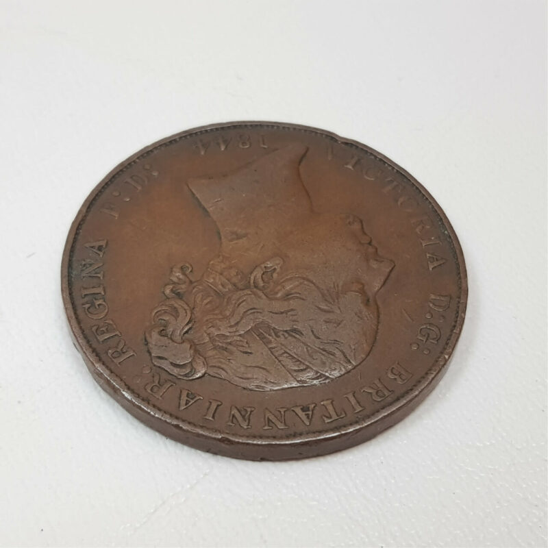 1844 1/13th of A Shilling States of Jersey Victoria Copper Coin #43884-2 - Image 10