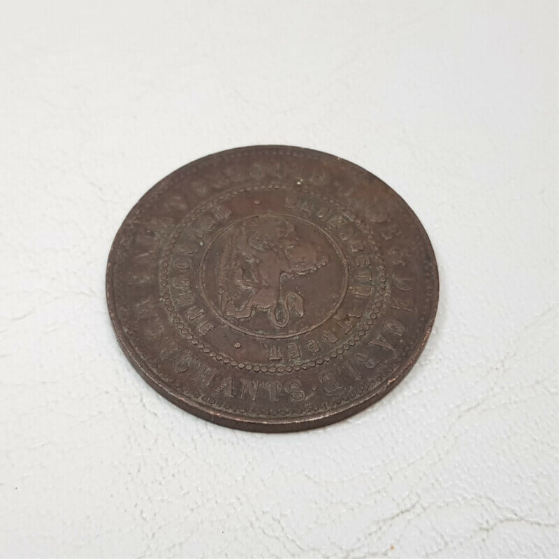 1858 Hide & De Carle Grocers & Wine Merchants Melbourne Victoria Token Coin (VF)