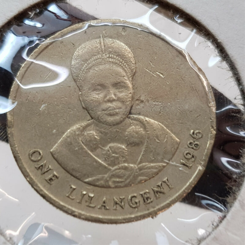 RARE 1986 ESWATINI SWAZILAND 1 LILANGENI MISSTRIKE ERROR COIN #54264