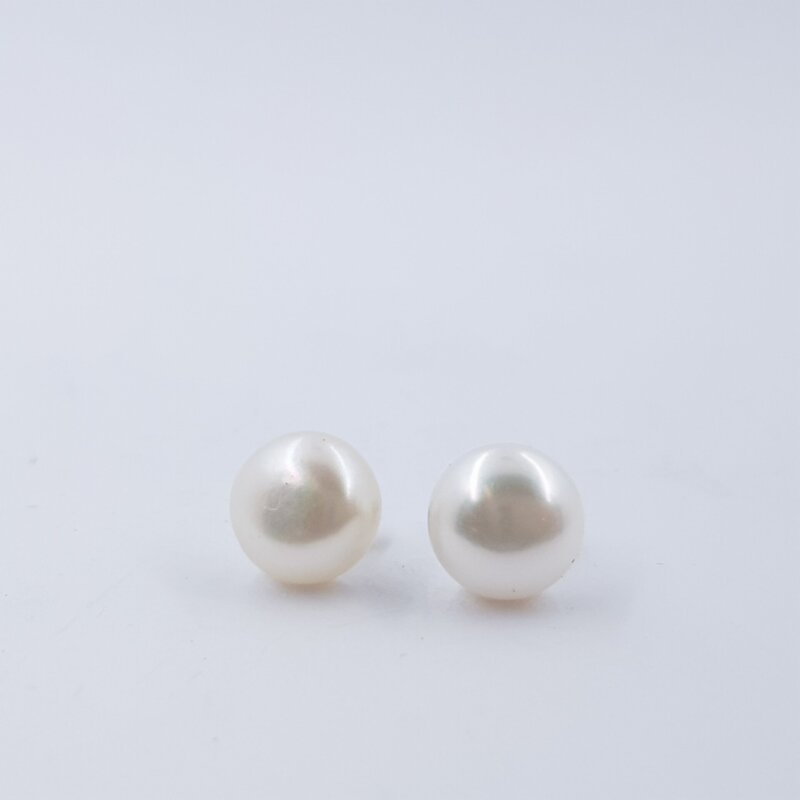 Sterling Silver & Pearl Stud Earrings #38821