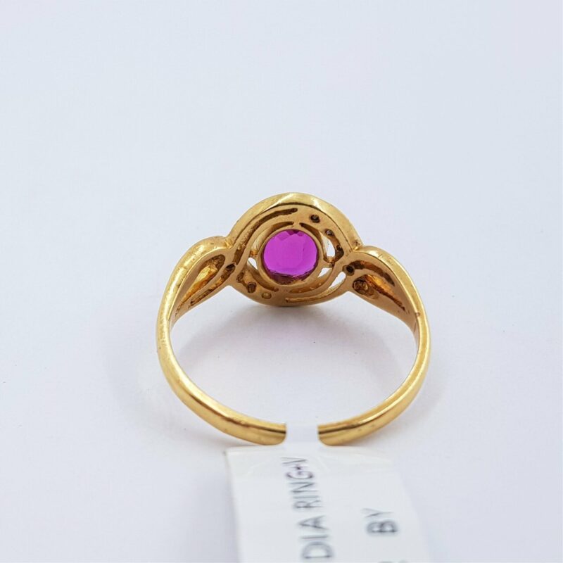 18ct Yellow Gold Oval Ruby & Diamond Ring Val $3150 Size N #53011