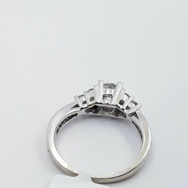 14ct White Gold 0.93ct TDW Diamond Engagement Ring Val $5525 Size J #52846