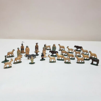 31x Vintage Toy Figurines - Sheep, Rams, Cows, Shepherds, People etc #54944