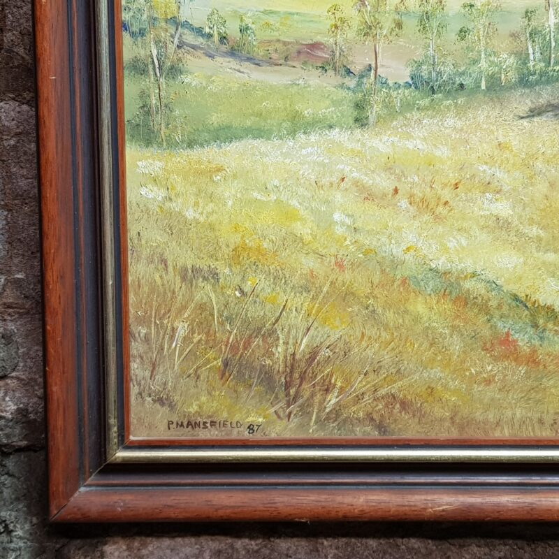 P Mansfield (Circa 1987) Painting - Farmers - Oil on Board #52054