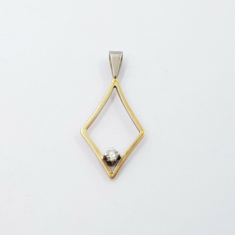 9ct Two Tone Gold Diamond Pendant #55338