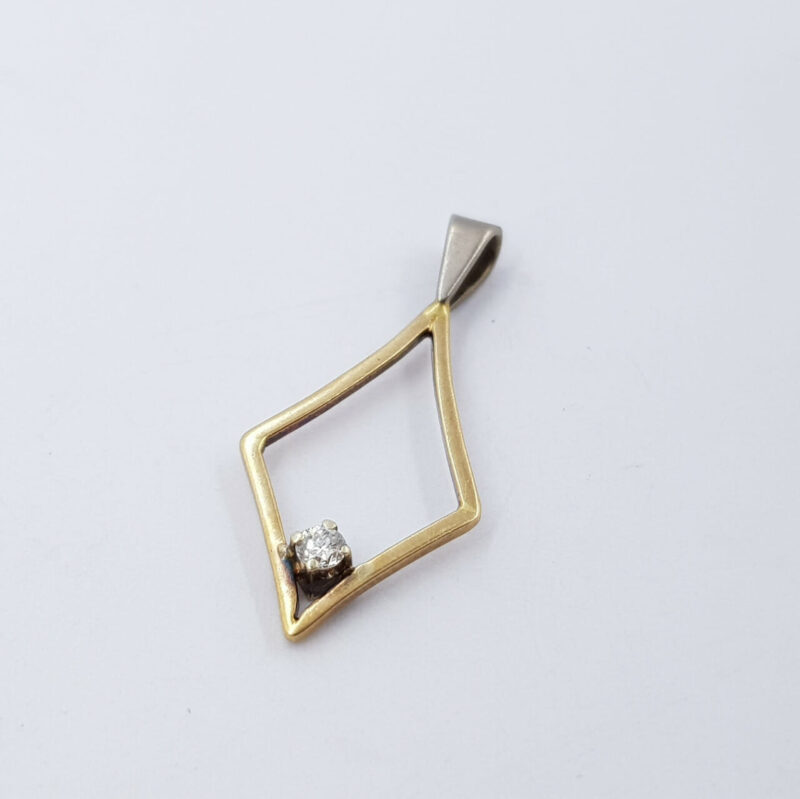 9ct Two Tone Gold Diamond Pendant #55338